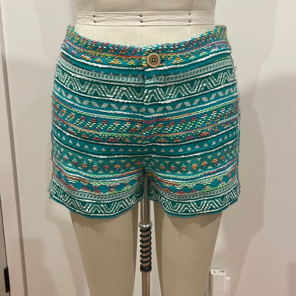 Anthropologie / Bright fun colorful embroidered shorts/ size 0
